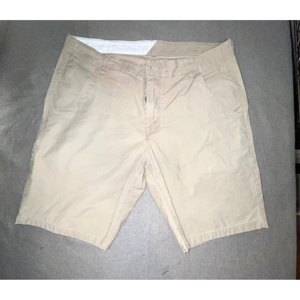 Volcom Mens 36 Shorts Tan Cotton Chino Khaki Solid Utility Pocket